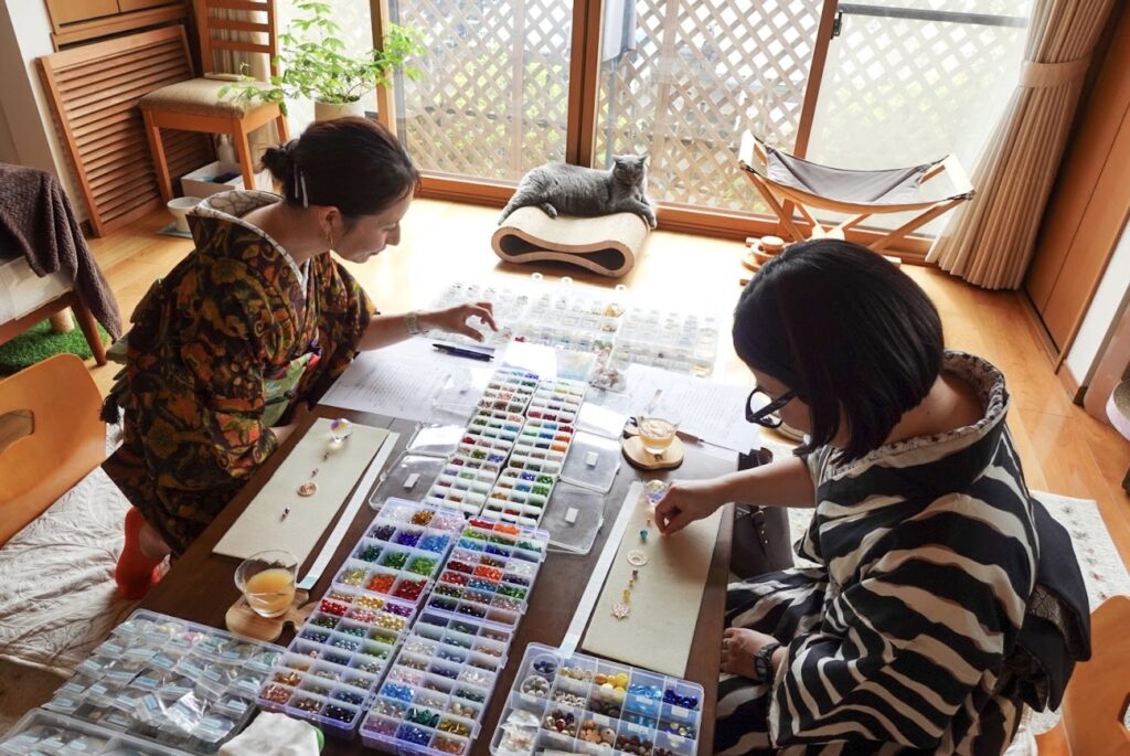 【サンキャッチャーWS】素敵な着物姿でのお二人さまワークショップ